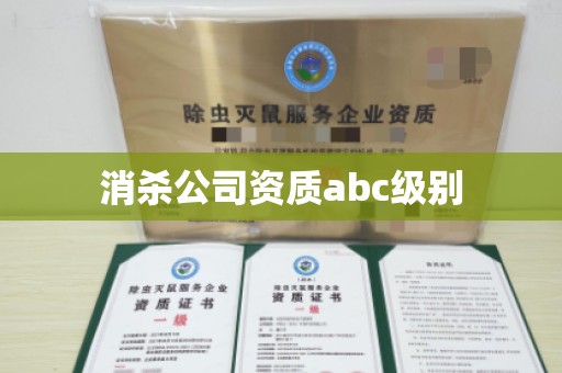 消杀公司资质abc级别