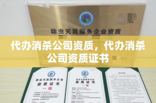 代办消杀公司资质，代办消杀公司资质证书