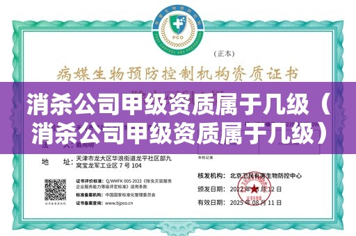 消杀公司甲级资质属于几级（消杀公司甲级资质属于几级）